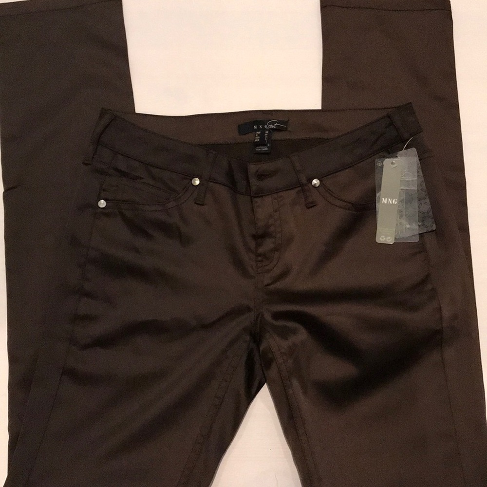 Mango Brown Satin Pants